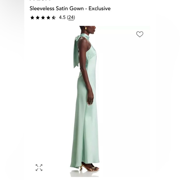 LIKE NEW Elegant Sage Satin Evening Gown from Aqua at Bloomingdale’s - Picture 5 of 13